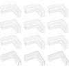 UFURMATE Connettore in vetro, 12 morsetti in plastica a 90 gradi, connettori da vetro trasparente a vetro, senza montatura, supporto per fissaggio o acquario fai da te, vetrina in vetro acrilico (7,7