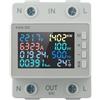 Gdfnmogo Contatore di energia digitale LCD Utilizzo di elettricità con protezione di spegnimento, ingresso AC170V-300V, intervallo di corrente 0.63A, per KWS-302WF/KWS-302L/KWS-302, montaggio su guida DIN (KWS