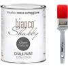 bianco Shabby CHALK PAINT Grigio Antracite & PENNELLO - Pittura Shabby Chic Vintage EXTRA OPACA (1 Litro) + 1 Pennello Professionale (40 mm)