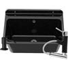 GRANITAN Lavandino da Esterno Moderno per Garage e Lavanderia - Lavatoio per Installazione Interna/Esterna - Pilozzo da Esterno Giardino - 61x41x30 cm - Nero (Miscelatore Lavabo Dispenser di Sapone)