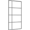 vidaXL Porta Scorrevole in Vetro ESG e Alluminio 102,5x205 cm Nera