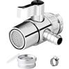 Tsinghwang Valvola deviatrice per filtro dell'acqua da banco con connettore a spinta, adattatore deviatore per rubinetto per tubi o tubi da 6 mm, 8 mm, 9,5 mm, compatibile con rubinetti da cucina standard (barra