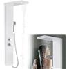 FIVMEN Colonna Doccia Pannello Doccia Multifunzione 4 in 1 in Acciaio Inox 304 con Doccia a Pioggia Doccetta Doccia Idromassaggio Doccia a Cascata, Bianco
