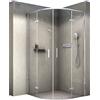 Bernstein Box doccia semicircolare EX406A - vetro di sicurezza con uno spessore di 6mm e rivestimento - dimensioni selezionabili, Dimensione pannello doccia:80x80cm