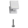 bricoleva.it Pomello Singolo Quadrato per Mobili Porte Armadi Cassetti Comodini Ante - Pomolo Quadro e Vite per Mobili - Pomello in Zama Color Cromo Satinato - 25x25 mm