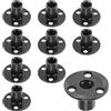 M METERXITY 10-Pack Dadi A T M12x25mm Zincati In Acciaio Al Carbonio Dado A T Base Rotonda 3 Fori Dadi Saldabili Foro Passante Hardware Per Mobili Flangia Filettatura Femmina Nero
