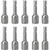 Abcsweet 10Pcs Magnetico Dado Driver Set 8mm 5/16 Socket Adapter Hex Drill Bit Strumenti di Riparazione Accessori Hardware