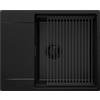 PRIMAGRAN Lavello da Cucina Tutto Nero 62x50cm, Lavandino in Granito a 1 vasca + Set di accessori, Lavabo da Cucina Incasso al Mobile 50cm - San Francisco Level S131