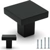 FURFITT Confezione da 10 pomelli quadrati neri opachi per armadietti, lunghezza 30 mm, in lega di zinco, per cassetti, credenze, mobili da cucina