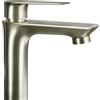 Planetmöbel Rubinetto miscelatore da bagno con cartuccia in ceramica, rubinetto per lavabo da bagno, miscelatore monocomando, altezza 17 cm, spazzola dorata