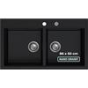 empiria SINK QUALITY SINK QUALITY - Lavello doppio in granito, 86 x 50 cm, doppio lavello con sifone e impregnante, 2 vasche - lavello da cucina a partire da 85