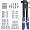 DRIWEI Kit Rivettatrice Inserti Filettati con 86 pezzi 5 adattatori 4/5/6/8mm Dadi Rivetti M3 M4 M5 M6 M8 Professionale Pinza Manuale Rivetti Filettati Riparazione Auto Rimorchi Mobili ergonomica DR