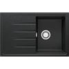 PRIMAGRAN Lavello da Cucina Grafite 78x50cm, Lavandino in Granito a 1 vasca + Sifone Classico, Lavabo da Cucina Incasso al Mobile 45cm - Milano S065