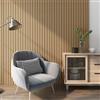 NEU.HOLZ Set di 16 Pannelli Fonoassorbenti Decorativi Isolamento Acustico per Parete e Soffitto Pannelli in Feltro Acustico PET con Listelli in MDF - Rovere Scuro