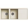 Elleci Lavello Incasso Unico 500 2 Vasche con gocciolatoio 116x50 Granitek (62 Bianco Antico)