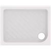 Ceramica Dolomite Piatto Doccia Rettangolare in Ceramica Modello Gemma 2, Design Antiscivolo, 70 x 90 cm, h. 7 cm, Bianco