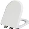 Giural Tavoletta WC Universali Copriwater forma D, 35.5 * 44cm Sedile WC con Chiusura Ammortizzata Asse WC con Sgancio Rapido a un Pulsante, Bianco