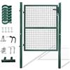 Vigevee Cancello da giardino, 150 x 100 cm, in acciaio zincato, con manico, serratura e 3 chiavi, robusto e durevole, per recinzione, porta d'ingresso, verde