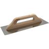 DEWEPRO® Frattazzo svizzera, Spatola Lisciante - Cazzuola per Intonaco - Acciaio Inossidabile 380 x 130 mm - Con Manico in Legno