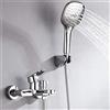 Fw Rubinetto Vasca Bagno, Miscelatore Monocomando Esterno Per Vasca/doccia, Con Doccetta & Tubo Flessibile 1.5M & Supporto, Ottone Moderno, Supporto a Parete Per Vasca, Cromate