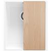 PRIMAGRAN Lavello sottotop Bianco 41x47cm, Lavandino in Granito a 1 vasca + Sifone Classico + Tagliere, Lavabo da Cucina al Mobile 45cm - London S174