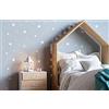 NEWROOM carta da parati Azzurre Fluorescente Tessuto non Tessuto - Enfant Bianchi Grigio Blu Stelle Cielo Bambino