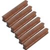CWYP-40 6 unità Legno Maniglia per cassetto mobili legno massello Noce nero Maniglie per armadietti Maniglie da cucina Bagno Ufficio Manico per Cassetti Con viti (Distanza Fori:128mm,Legno)
