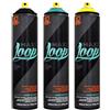 KLAMOTTEN STORE Set di bombolette spray Maxi Loop 3 x 600 ml, nero - giallo - turchese - vernice acrilica nitro, elevata opacità