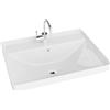 LAVITA Nevada 600 - Lavabo per mobili con troppopieno e foro per rubinetto, in porcellana di alta qualità, 61 x 47 x 21 cm, colore: Bianco lucido