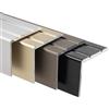 Floordirekt Profilo angolare 24,5 x 20 mm - Finitura per gradini e tacchi - Preforato o autoadesivo - Battiscopa in alluminio (Sahara, autoadesivo)