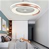 Gainy Ventilatori A Soffitto Con Illuminazione 80W Creativo Invisibile Plafoniera LED Fan Telecomando Dimmerabile Ultra-Silenzioso Lampadari Can Timing Salone Moderno Plafoniera Da Letto Luminaire,Marrone