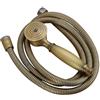 Generic Doccetta a mano in ottone antico, stile vintage telefono, in ottone massiccio, con tubo in acciaio inox da 1,5 m G1/2