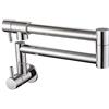 ZYCDP Rubinetto Lavello Cucina a Muro Solo acqua Fredda, Rubinetto Cucina Pieghevole 2 Manopole Rubinetto Lavello Cucina Acciaio Inox Cromo