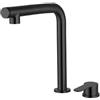 XJTNLB Rubinetto Sottofinestra Inox Nero Rubinetteria Cucina Due Fori Miscelatore Monocomando per Lavello Cucina Girevole a 360° Miscelatori da Cucina