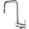 ZPSPZ Rubinetto Miscelatore Cucina Sottofinestra Pieghevole Girevole a 360° Acciaio Inossidabile Acqua Calda e Fredda Foro Singolo Rubinetto da Cucina Spazzolato-A