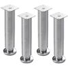 JIAOLUN123 Piedini per mobili regolabili in acciaio inox, Piedi del mobile, Gambe di supporto in metallo, Argento, 4 pezzi, 25cm