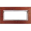 puntoluceled Placca Elegance in Legno e Tecnopolimero compatibile con BTicino Matix 6 moduli Noce - Cornice frontale da incasso cassetta 506