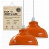 DC VOLTAGE Plafoniera industriale retrò vintage stile E27 a forma di cupola sinuosa 29 cm paralumi facili da montare solo per lampada a sospensione per cucina soggiorno (Arancione)
