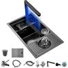 PEBFHSQW Impianti Appartamento Villa Azienda Bagno Lavandino Salvaspazio Lavello Cucina Sopra Il Piano Di Lavoro Lavello Piccolo Invisibile Nascosto Lavello Incassato Con Accessori Sifone Coperchio cucina(Sink