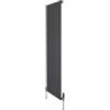 Monster Shop Radiatore Piatto Monocolonna Verticale 1800x560mm Grigio Antracite 1412W 4820 BTU con Valvole Termostatiche Cromate, Acciaio 1,5 mm, Kit Fissaggio, Staffe e Spazzola Inclusi