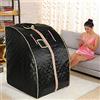Turefans 1000W, Sauna Portatile, Sauna a infrarossi, 4 piastre riscaldanti a infrarossi + 36 pietre di tormalina (nero)