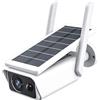 AntDau71® - Telecamera Wifi Hd 1080p 2mpx videocamera wireless ricaricabile con pannello solare visione notturna controllo da app ICSEE smartphone IP66 motion detector per interno - CW891