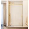 GME Box per Doccia Frontale Fissa e Scorrevole | Box doccia in vetro 6 mm antical senza profilo inferiore | Box per bagno in alluminio premium - 160-165 cm - ORO