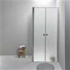 Auria Box Doccia Angolare 70x100 cm - Cabina Doccia con Apertura Saloon, Cristallo Temperato 6mm, Lato Fisso Opaco, Profilo Cromato e Chiusura Magnetica - Regolabile e Facile da Installare