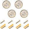 Sevdomey Terrazzo Design - Pomelli decorativi rotondi in zinco solido, maniglie per armadietti da bagno, cassettiera, armadio e guardaroba, 3,8 cm