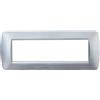 Electron 1 Placca in plastica satinata, 7 moduli/posti, Compatibile Con BTicino Living, colore argento satinato, Placche in plastica di alta qualità, 100% compatibile con supporti e moduli originali
