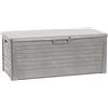 Toomax Florida baule da 550L multiuso con seduta, 148x72x60h finitura effetto legno, colore grigio tortora, porta attrezzi resistente ai raggi UV, con foro per lucchetto, ideale per esterni