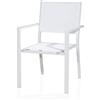 VERDELOOK Sedia con braccioli in alluminio "linea sardegna" bianca 57x58 h87cm