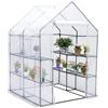 jyibinee Telone per serra inodore 143x143x195cm PE impermeabile di ricambio con porta Isolamento termico impermeabile alla pioggia Serre trasparenti Verde Bianco