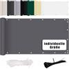 MENGH Paravento per Balcone 50x450cm, Rivestimento per Balcone, Protezione dal Vento e dai Raggi UV, in Diverse Misure e Colori, Decorazione per Ringhiere da Balcone, Terrazza e Giardino, Colore